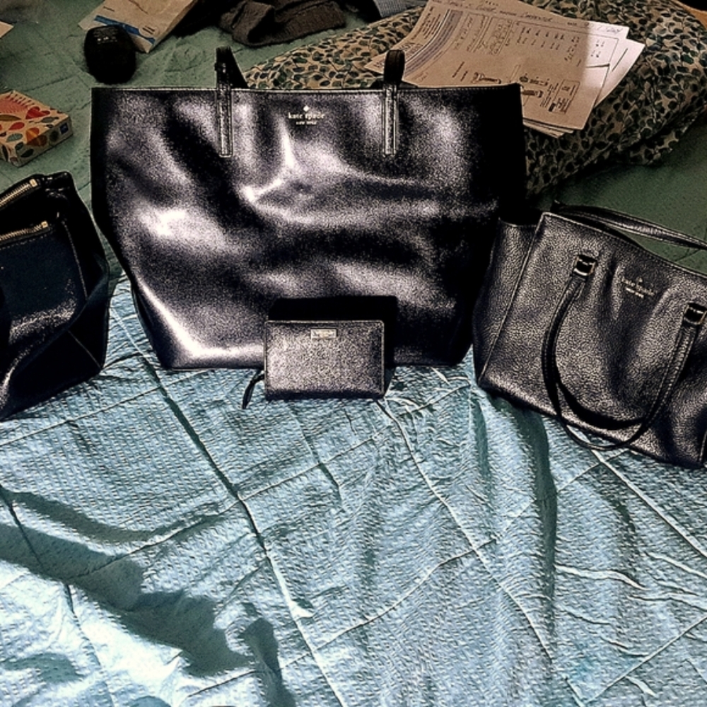 KATE SPADE TOTE  SMALL PURSE AND WALLET BLACK